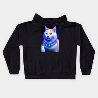 Beaming White British Shorthair Cat Kids Hoodie